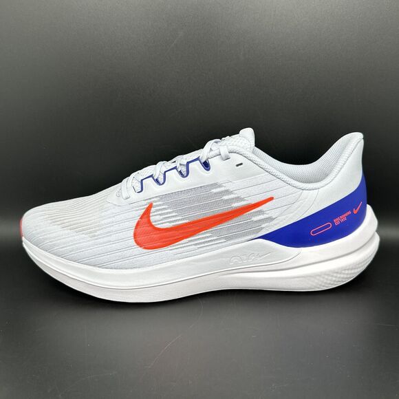 Nike Air Winflo 9 White Red Blue Athletic Running Shoes DD6203-006 Men's Sz 11.5 - Picture 8 of 10